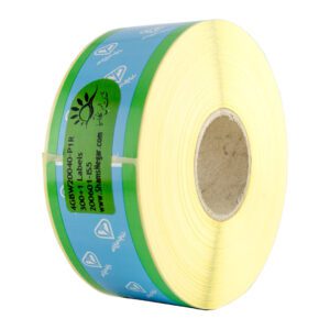 لیبل کشتارگاه زمینه آبی حاشیه سبز