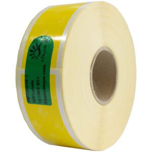 لیبل کشتارگاه زمینه زرد حاشیه سفید